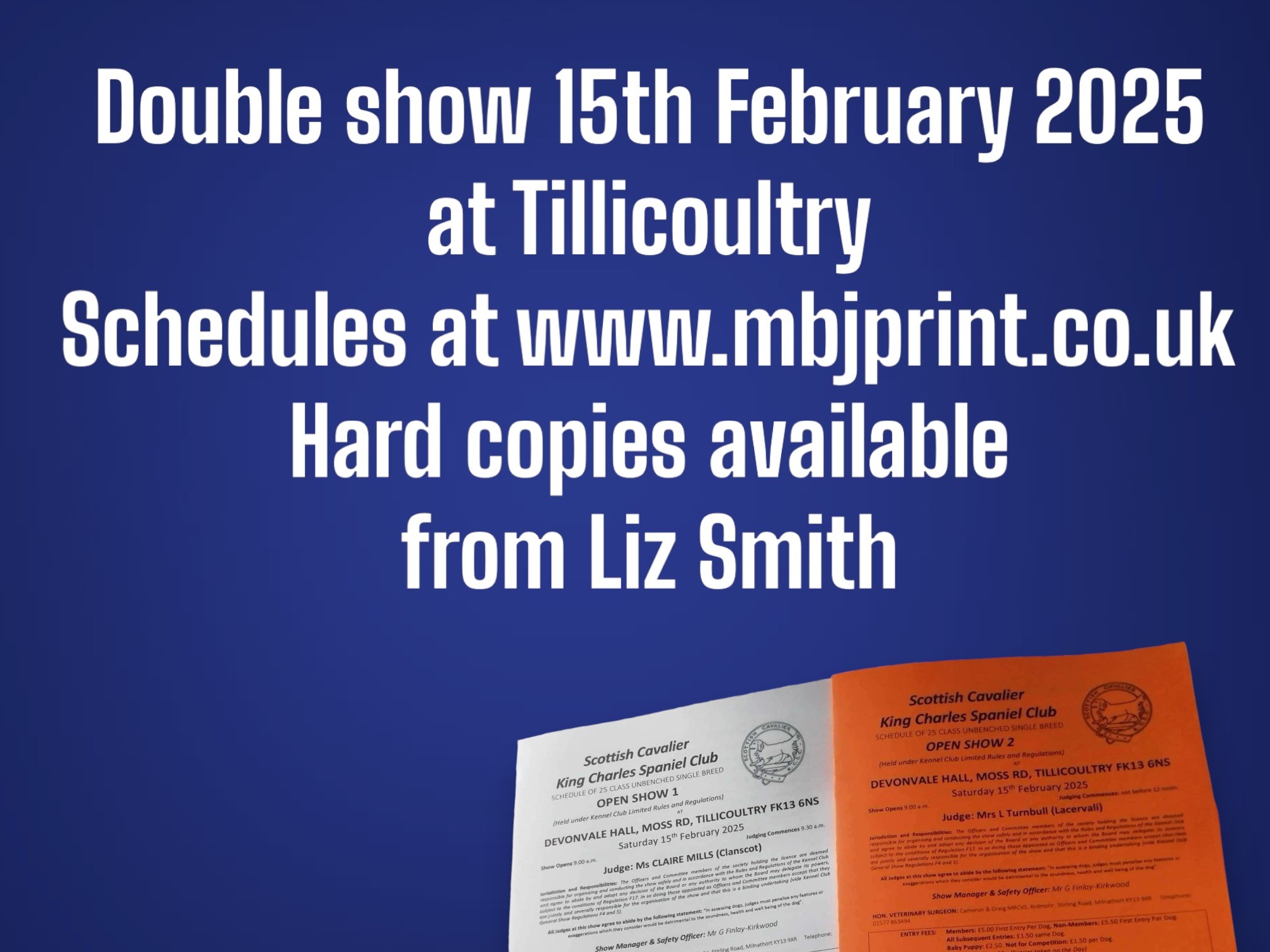 Last Chance To Enter Our SCKCS First Double Open Show (Spring & Summer) - 15th February 2025. Online Entries Close Saturday 1st February 2025 - 1pm